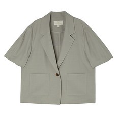 PLASTIC ISLAND 女款蓬袖單釦短袖夾克 PP2EJ463