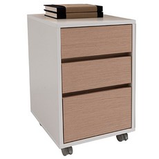 리바트 뉴프렌즈 서재가구 이동 서랍장 방문설치, 화이트콤비, 3단