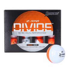 SRIXON Z STAR DIVIDE 高爾夫球 3層球 10336146, 12入, 1個, 白色 + 橘色