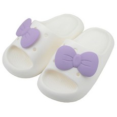 女童奇趣蝴蝶結奶油色拖鞋