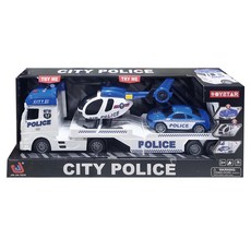 JINJIA TOYS 巨型警察拖車可動玩具, 混合顏色