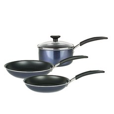 MEYER 美亞 感應爐適用光彩單柄鍋具 3件組, 藍色, 平底鍋 25cm+平底鍋 28cm+單柄鍋 20cm, 1組