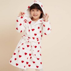 PETIT BATEAU 小帆船 女童愛心棉質浴袍 NUS22VS63FRD