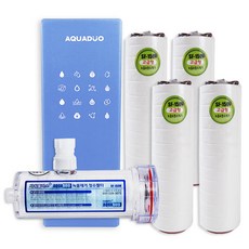 AQUADUO 蓮蓬頭用大容量淨水濾芯 SF-150N+經濟型替換濾芯 4入組, 1組