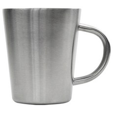 kitchen U 不鏽鋼雙層手柄漱口杯 300ml, 銀色, 1個