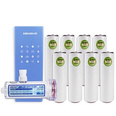 AQUADUO 蓮蓬頭用大容量淨水濾芯 SF-150N+經濟型替換濾芯 8入組, 1組