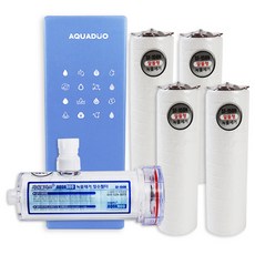 AQUADUO 蓮蓬頭用大容量淨水濾芯 SF-150N+高級型替換濾芯 4入組, 1組