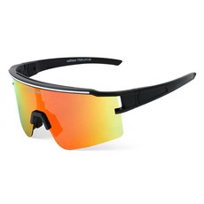 Oaklans 運動太陽眼鏡 QX90, 黑色鏡框 + 紅色鏡面偏光