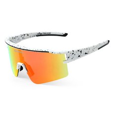 Oaklans 運動太陽眼鏡 QX90, 白色鏡框 + 紅色鏡面偏光