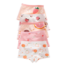 IBboom 女童清爽橘色棉質四角褲5件組 C75