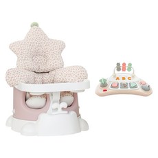 jellymom Muna幫寶椅 椅子+推車+餐盤+Stella 2件組+玩具 套組, 蜜桃奶油(椅子, 推車, 餐盤), 粉紅色(防扁頭枕, 內墊), 米色(玩具), 1套