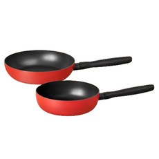 마이어코리아 인덕션 바우하우스 시리즈 멀티팬 2종 세트, 로마 레드, 프라이팬 24cm + 멀티팬 22cm, 1세트