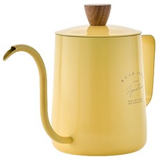 BEANPLUS 經典鵝頸手沖咖啡壺 奶油黃, 單品, 600ml, 1個