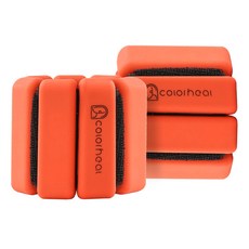 Colorheal Daily Comforter 重量手腕腳踝矽膠負重帶 500g x 2入 + 收納袋組合, 橘色(綁帶)