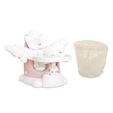 jellymom Muna 增高椅 + 推車 + 餐盤 + Blossom Bouquet 2款 + 收納袋組合, 蜜桃粉色(椅子), 1套