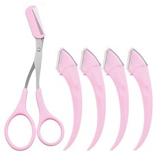 MERYTHOD 修眉套組 修眉刀 修眉剪刀, 粉色, 1組