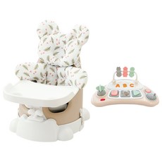 jellymom Muna 幼兒增高餐椅 + 手推車 + 餐盤 + Buddy 2款 + 玩具組, 1套, Embe米色+ Ggomi蔓越莓 + 米色
