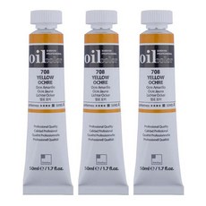 신한화구 전문가 유화물감 3개입, 50ml, 708번 옐로 오커