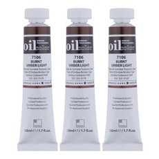 신한화구 전문가 유화물감 3개입, 50ml, 7106번 번트 엄버 라이트