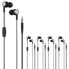 Gattem Baba 入耳式彩色有線耳機 5入, 黑色, S-08