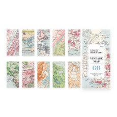 모노라이크 반달 북마크 10종 x 6p 세트, 09 빈티지 맵, 1세트