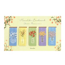 모노라이크 마그네틱 북마크 5종 세트, 올리비아 플라워스ver1, 1세트