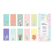 모노라이크 반달 북마크 10종 x 6p 세트, 20 플라워포유 ver 2, 1세트