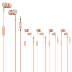 Gattem Baba 入耳式彩色有線耳機 5入, 粉紅色, S-08