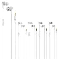 Gattem Baba 入耳式彩色有線耳機 5入, 白色, S-08