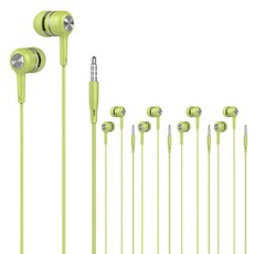 갓템44 중저음 스테레오 유선 이어폰 5p, 그린