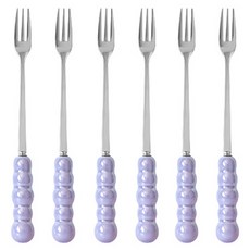 泡泡長柄茶叉, 6個, 紫色