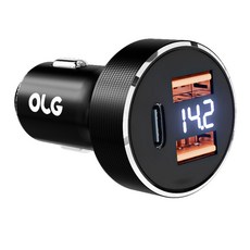 Olg Triple 100W 車用點菸器高速充電器, OLGB006, 黑色