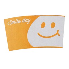 Inp 92Φ 微笑設計紙杯套 黃色, 100個, 1入