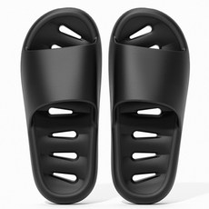 THE ZAKKA 斜紋防滑排水浴室拖鞋, 1個, 黑色