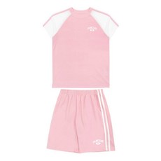 팬콧 아동용 냉감 통기성 화이트 로고 스포티 라인 반팔 상하의 세트 PMSU-31120