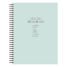 TOCTOC 線圈透明文件夾 20p, 薄荷綠, 1個