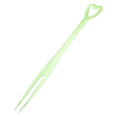 韓國一色迷你二腳叉獨立包裝綠色8.8cm, 500件, 1入