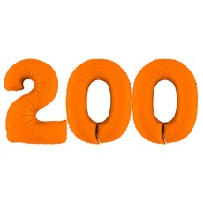 GRABO BALLOONS 鋁箔氣球 大 數字 200, 橘色, 1個