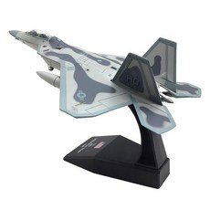 01 F-22 猛禽戰鬥機壓鑄模型 + 底座套組, 1個, 白色 + 灰色