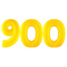 GRABO BALLOONS 大型數字900鋁箔氣球, 1個, 黃色