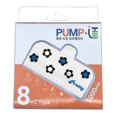 펌핏 디자인플러스 도킹 보조배터리 8핀, TRPB-R5-CHL, 화이트 프리티 플라워