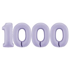 GRABO BALLOONS 大號數字1000銀箔氣球, 丁香紫, 1個