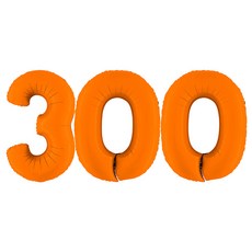 GRABO BALLOONS 大號數字300銀箔氣球, 橘色, 1個