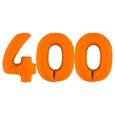 GRABO BALLOONS 大型數字400鋁箔氣球, 橘色, 1個