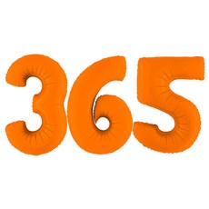 GRABO BALLOONS 大型數字365鋁箔氣球, 橘色, 1個