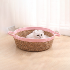 Daysoy 貓咪基本款彩色提籃, 1個, 粉紅色