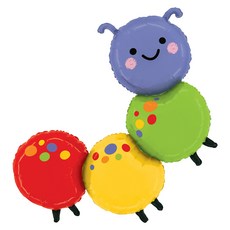 GRABO BALLOONS 毛毛蟲鋁箔氣球, 1個, 混色