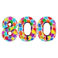 GRABO BALLOONS 鋁箔氣球 數字 800, 氣球印花, 1個