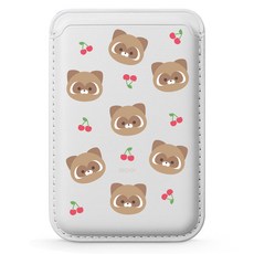 아이무이 너굴 갤럭시 아이폰 맥세이프 카드 두장 가죽 포켓, 마마패턴, 1개