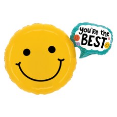 GRABO BALLOONS 銀箔氣球 You are the best 笑臉, 混合色, 1個